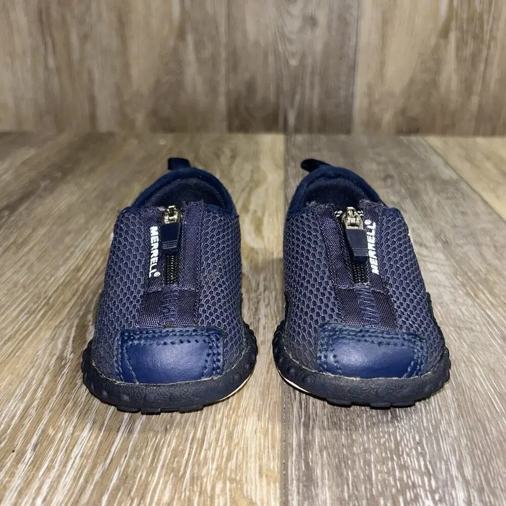 MERRELL Barrado Breeze Navy Blue Zip Up Shoes Toddler Infant Youth US Size 5